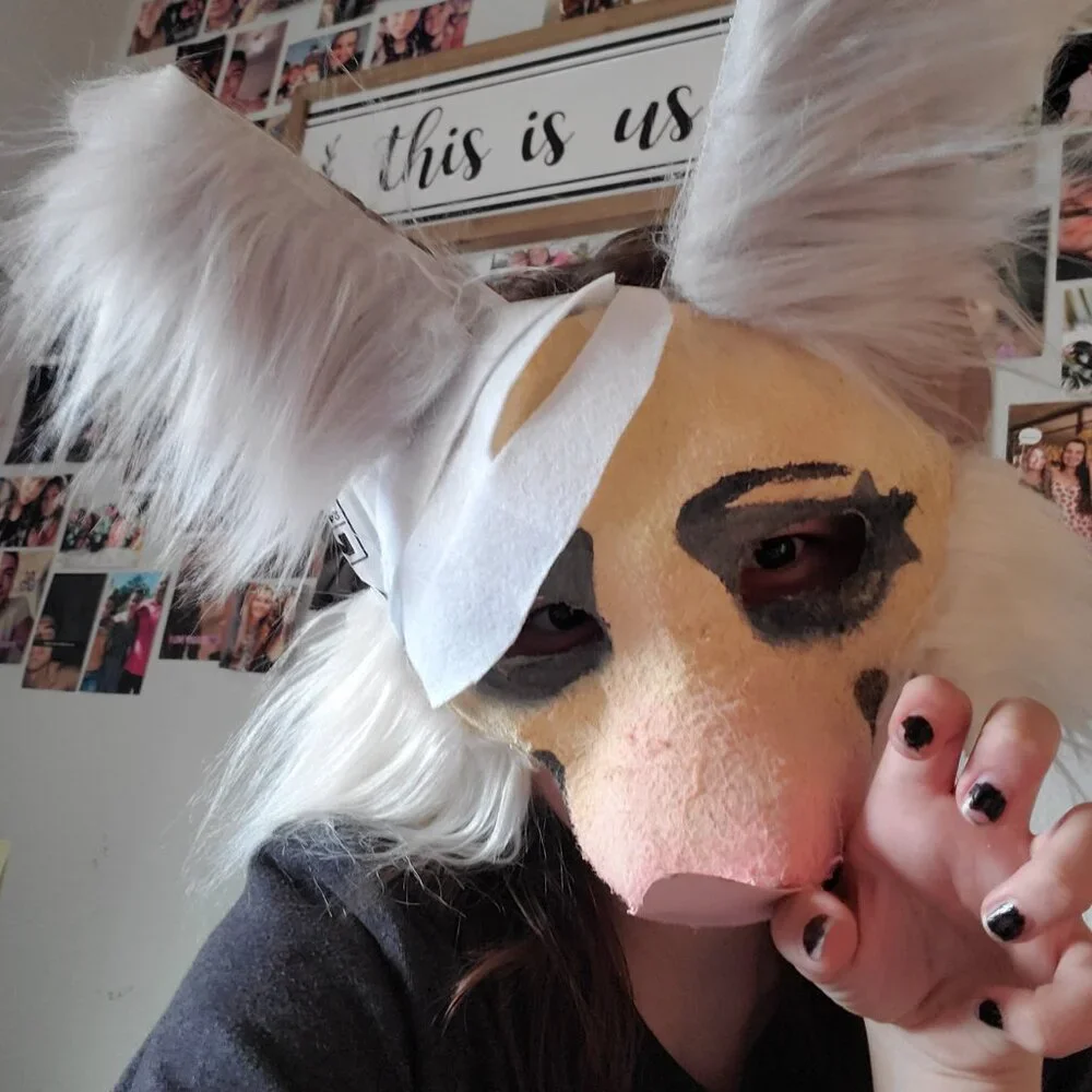 Albino Bat Therian Mask
